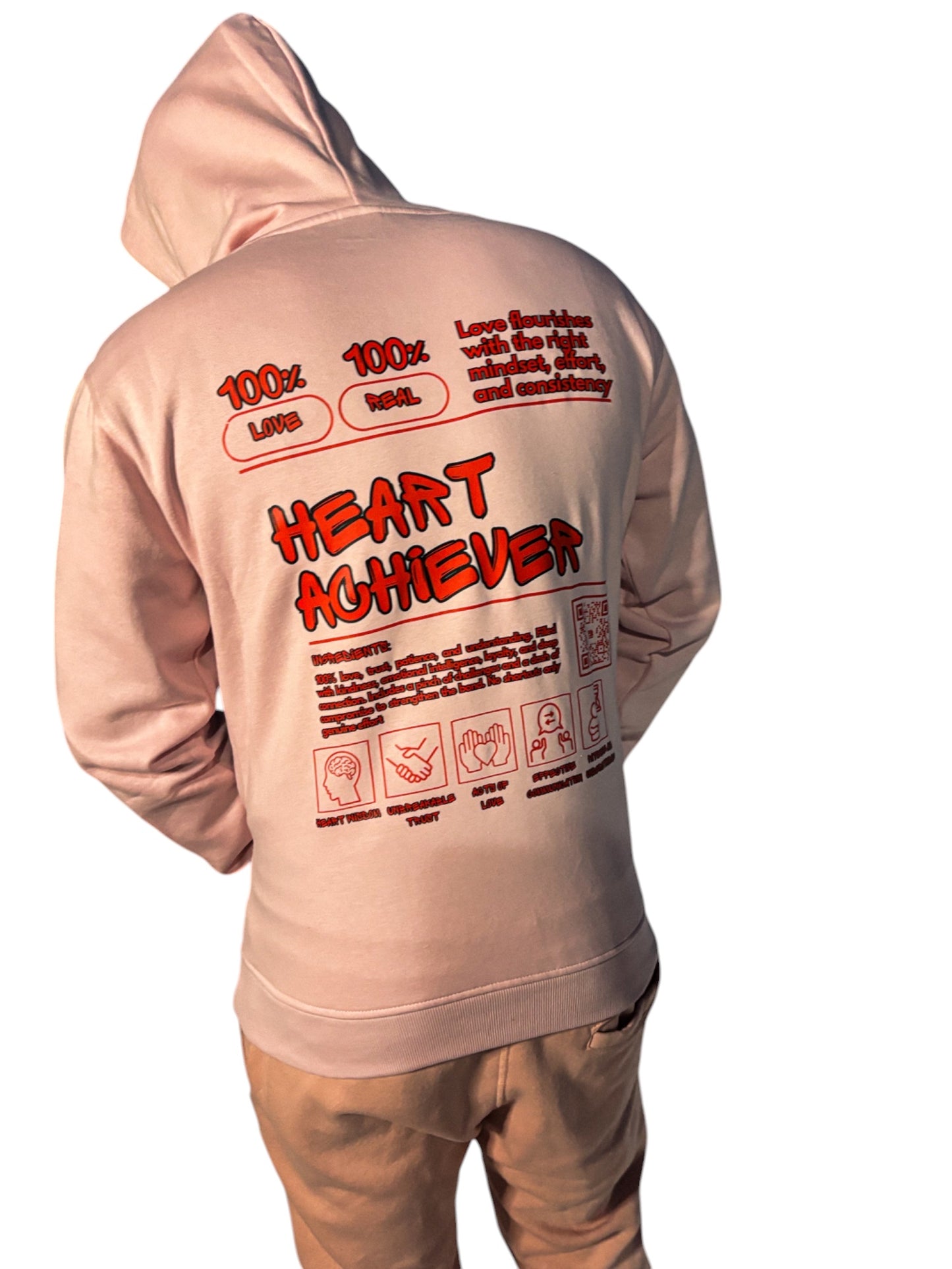 Pink PeelBaby Heart Achiever Hoodie -Peelbabyco.ca